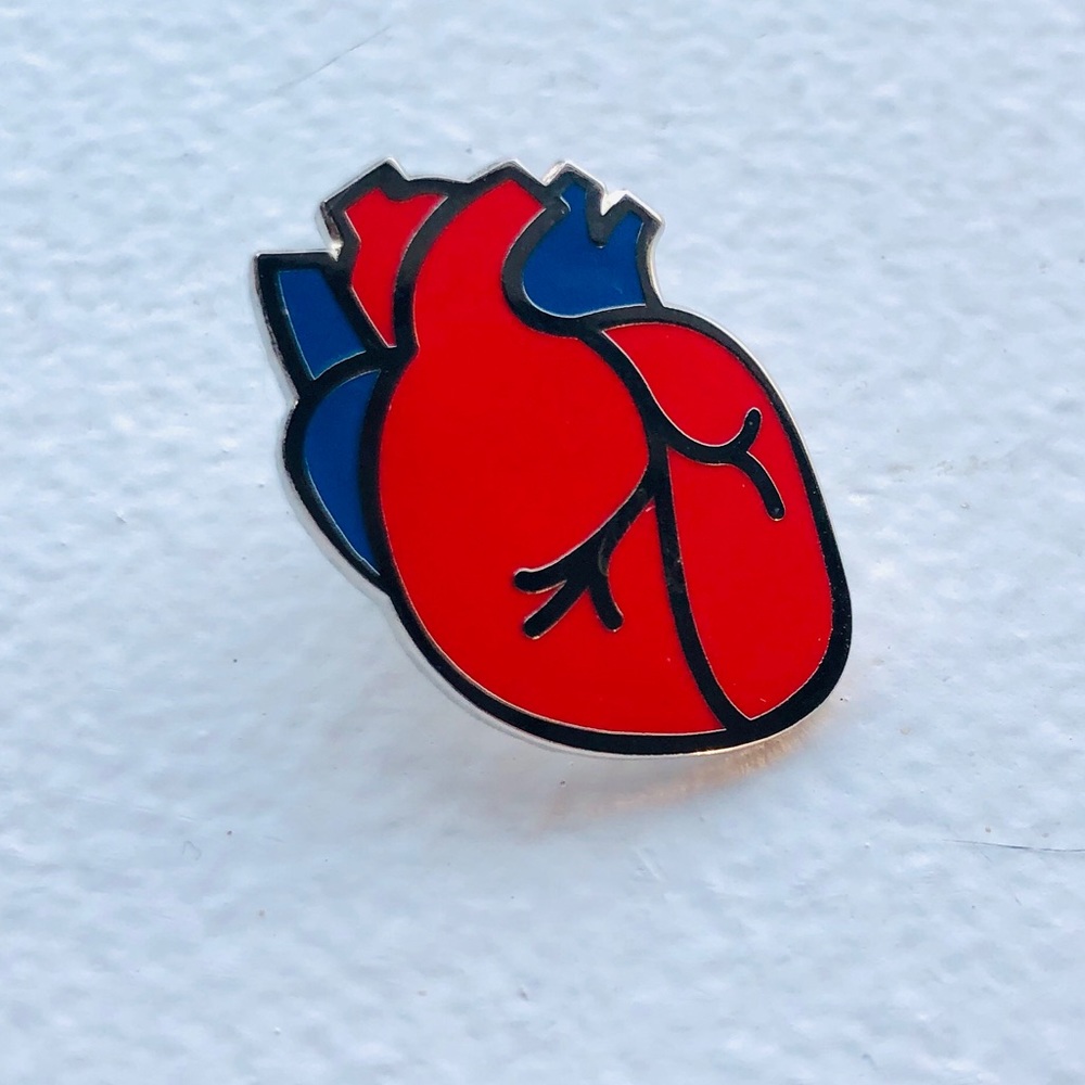 Enamel heart pin